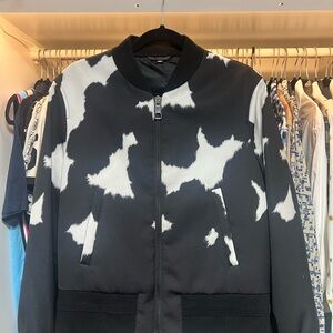 Neil Barrett Black and White “Cow Patch” Bomber Jacket - S